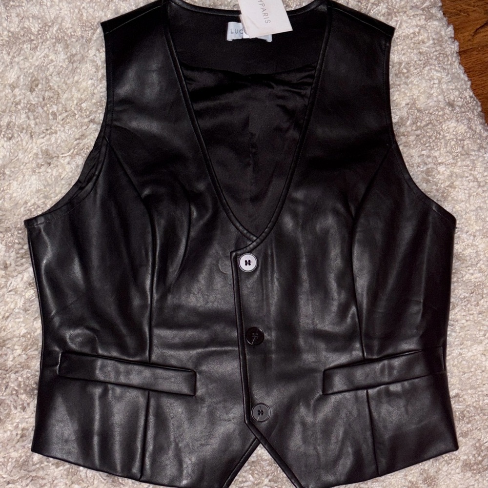 Lucy Paris Black Women's leather Vest